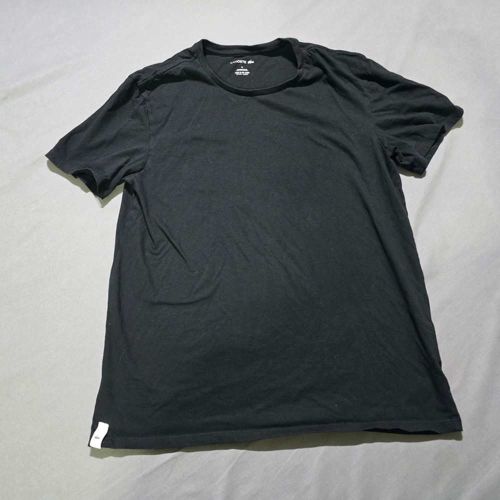 Lacoste T-Shirt Mens XL Black Cotton Crew Neck Short Sleeve Underwear TH3321